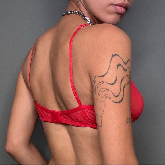 Red Mesh Bralette - Picture 4 of 5